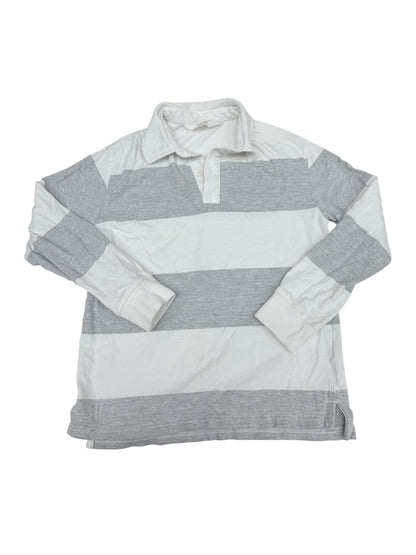 H&M Gray White Stripe Rugby Polo Size 8-10