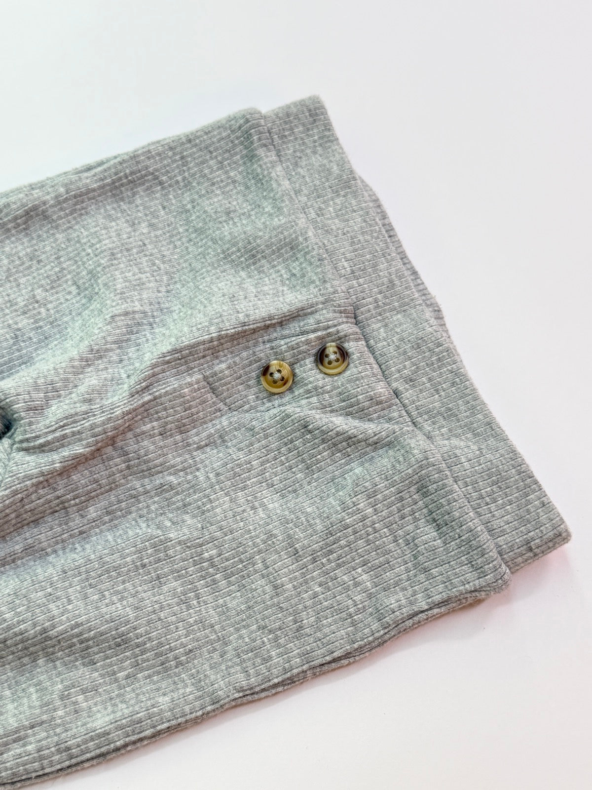 First Steps Gray Ribbed Baby Pants 6M
