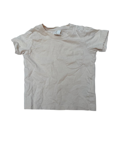 H&M Beige Pocket T-Shirt 4-6M