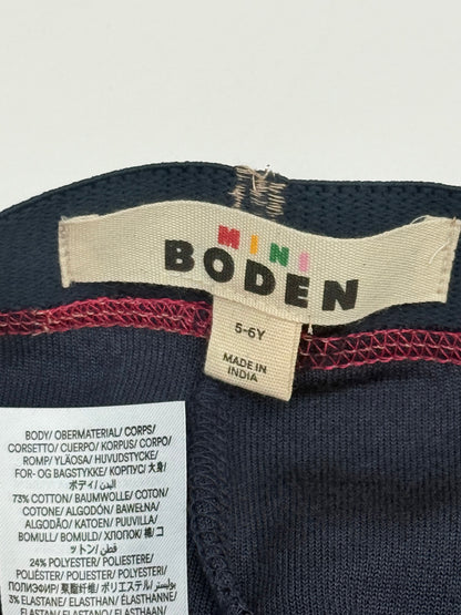 Mini Boden Navy Velvet Gold Waist Leggings 5-6Y