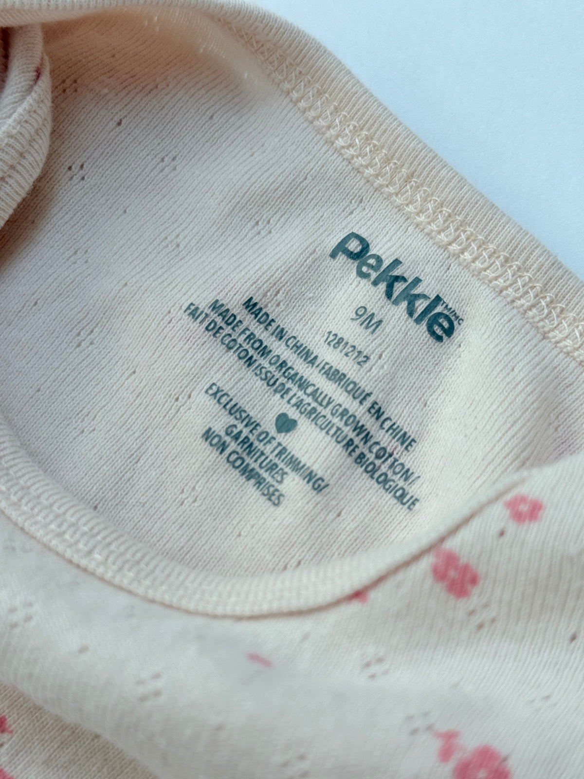 Pekklé Floral Pink Pointelle Bodysuit 9M