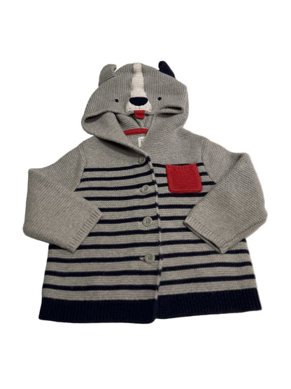 Baby Gap Dog Hood Striped Cardigan 12-18m