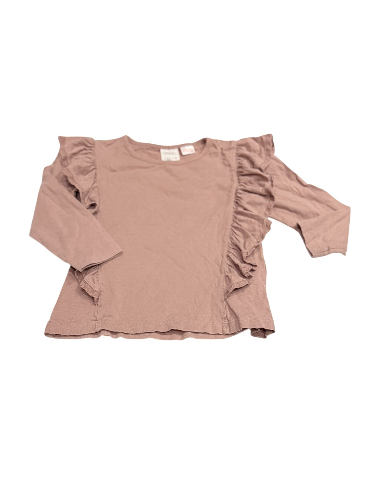 Zara Pink Ruffle Long Sleeve Top 2-3Y