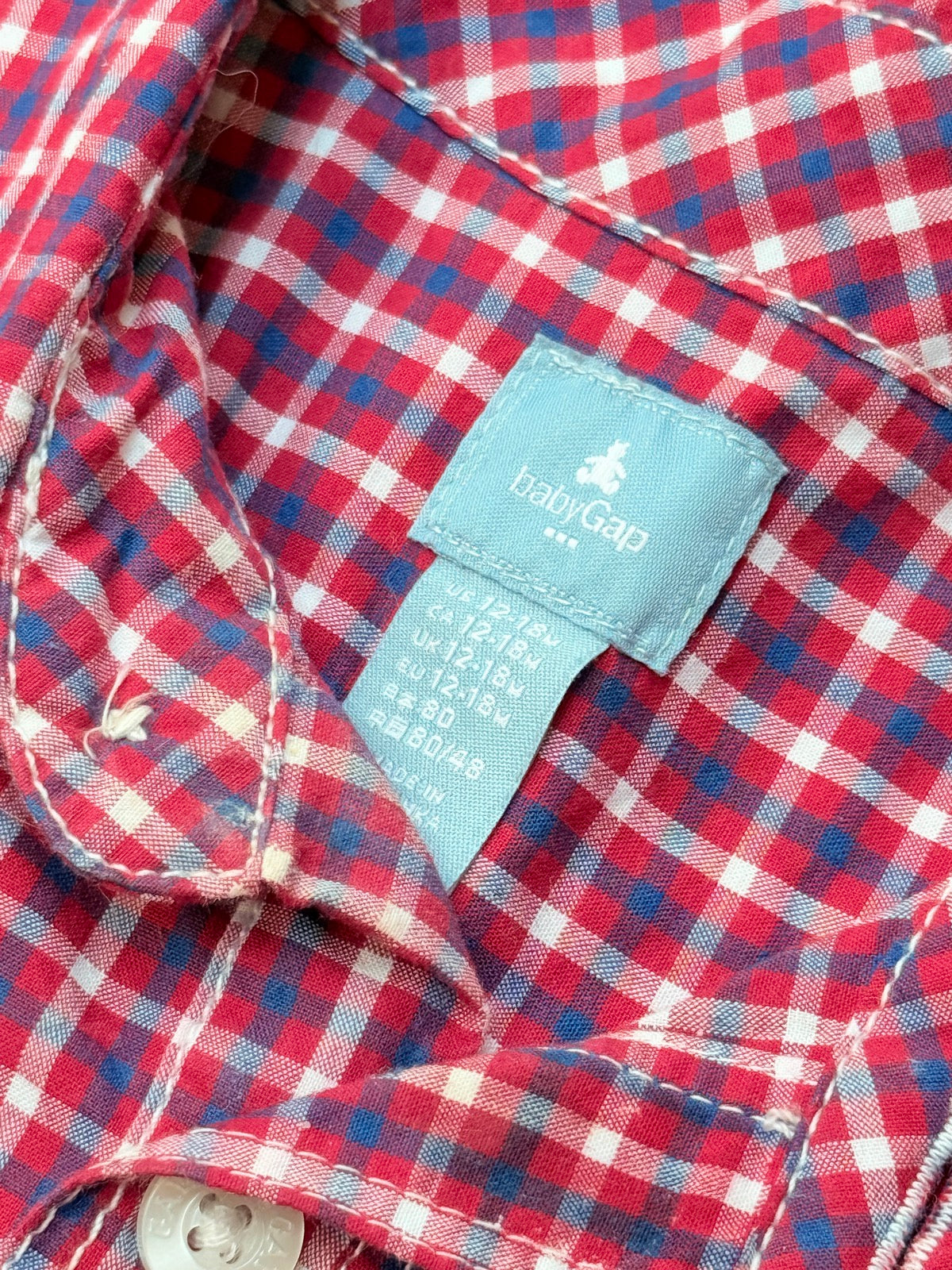 babyGap Plaid Bodysuit Shirt Jeans Set 12-18m