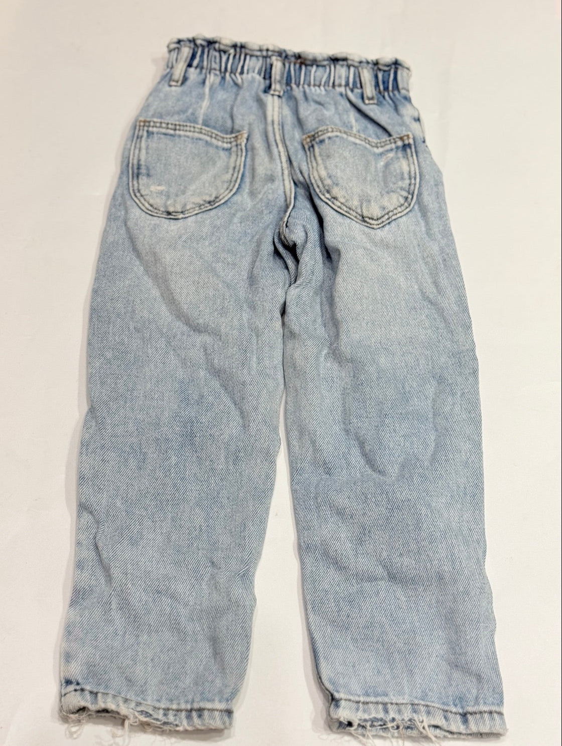 Zara Light Wash Distressed Paperbag Jeans 4-5Y
