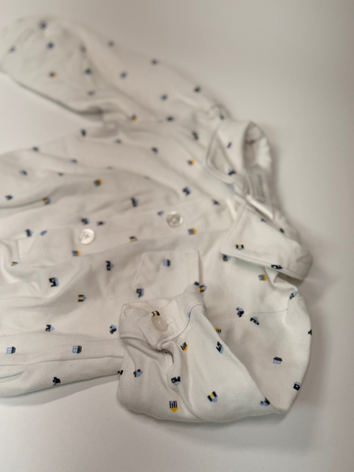 Mayoral White Vehicle Print Bodysuit 1-2m