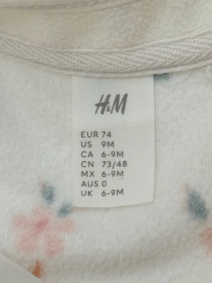 H&M Floral Fleece Zip Jacket 6-9M