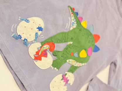 Mini Boden Dinosaur Appliqué Long Sleeve Top 6-7y