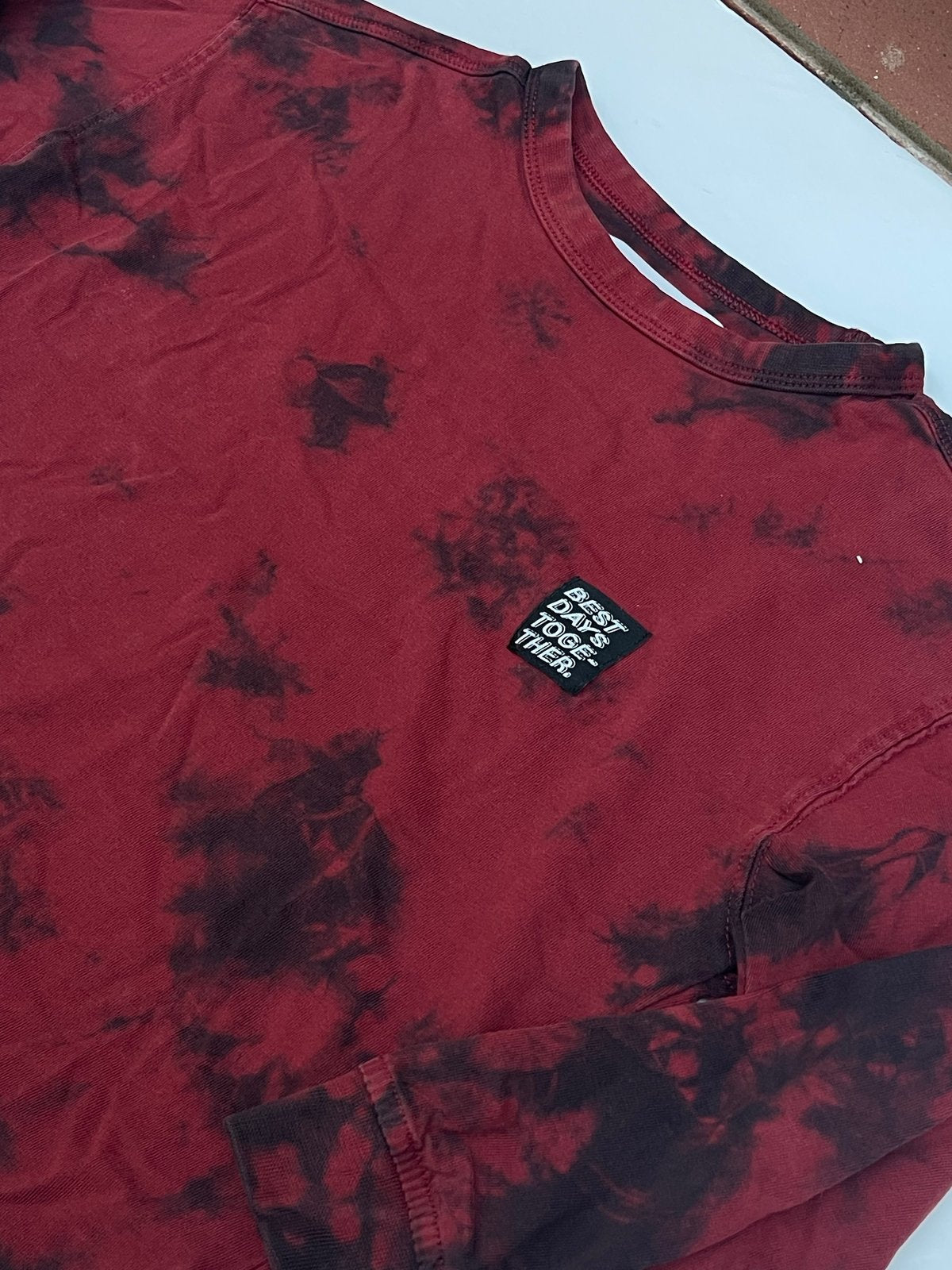 Zara Red Tie-Dye Long Sleeve T-Shirt Size 6Y