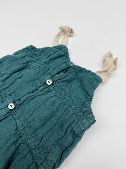 Zara Teal Linen Overalls 3T