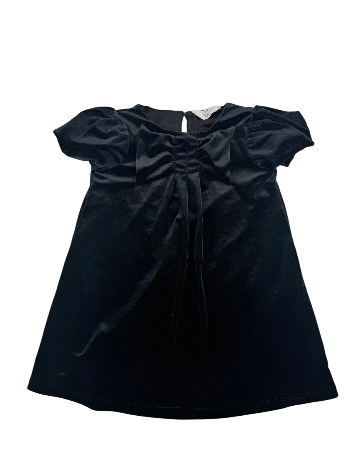 H&M Black Velvet Bow Dress Size 3-4Y