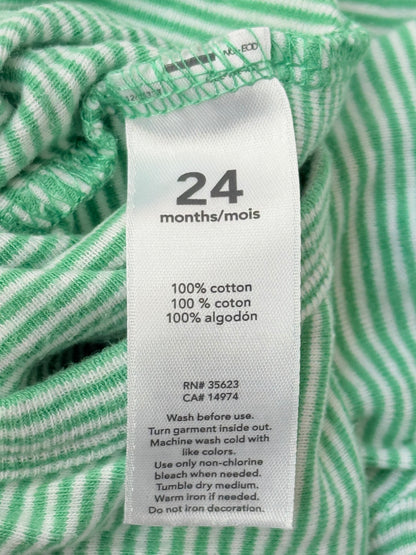 Carter's Green Striped Bodysuit 24 Months