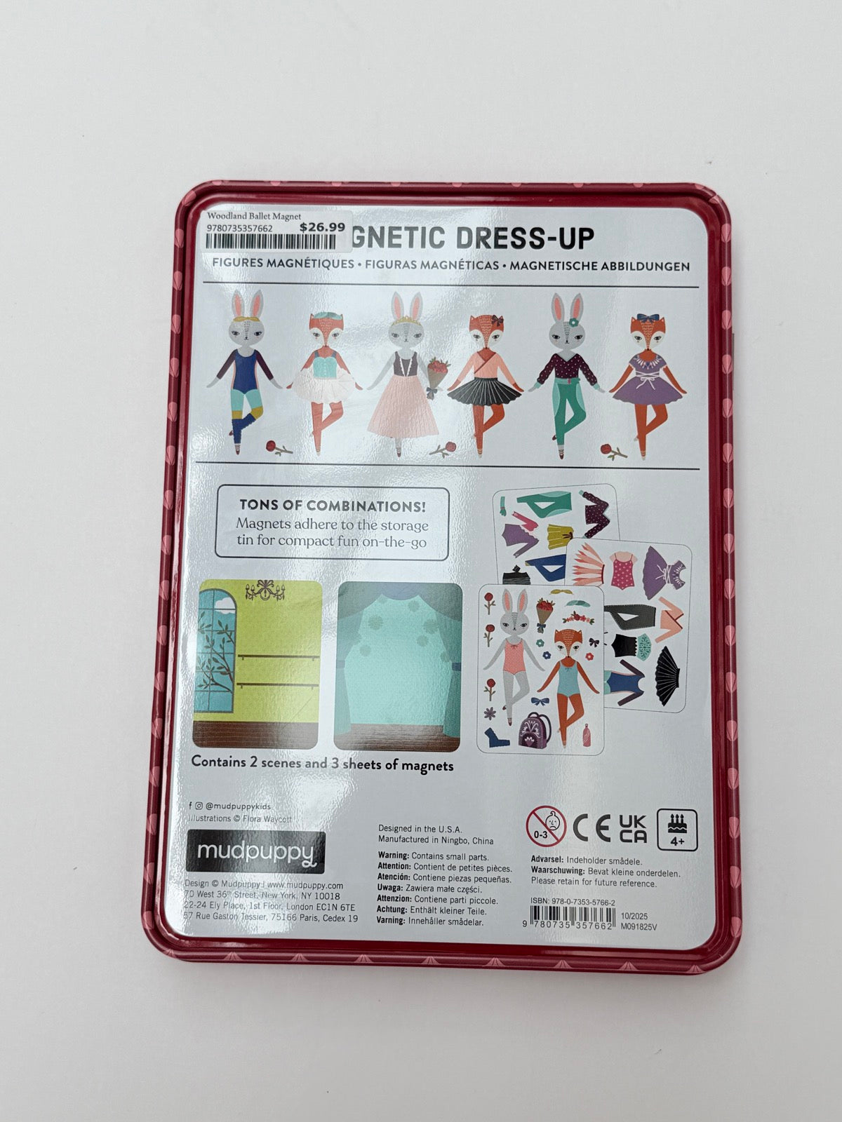 New Sealed - Mudpuppy Woodland Ballet Magnetic Dress-Up Tin