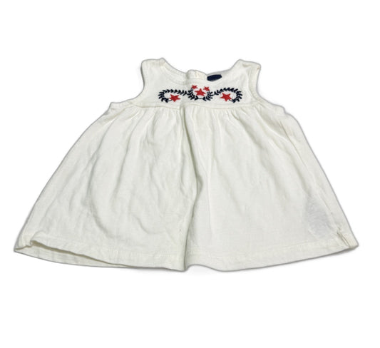 Baby Gap White Star Embroidered Dress 2T