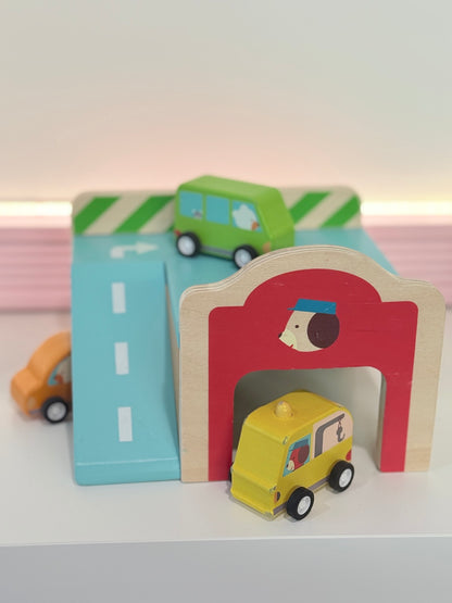 Djeco Wooden Toy Garage Playset