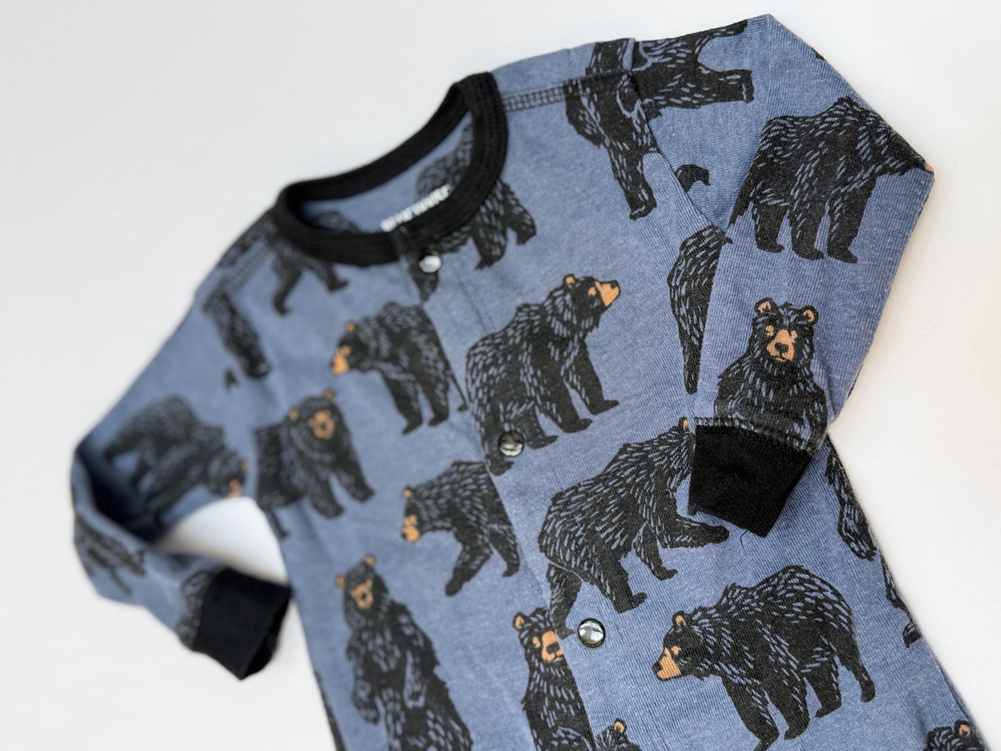 Little Blue House Black Bears Pajama Onesie 6-12m