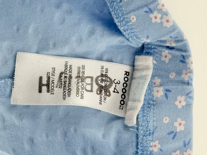 Rococo Floral Blue Leggings Size 3-4