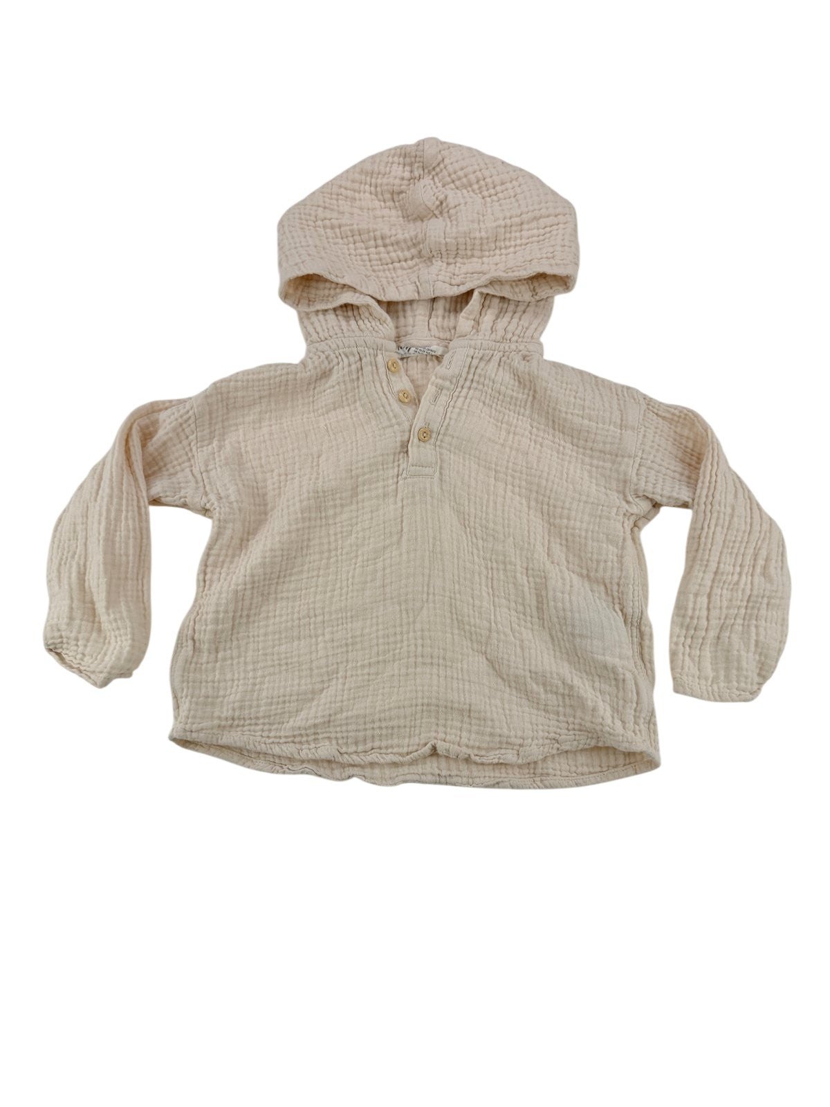 H&M Cream Muslin Hoodie Size 2T