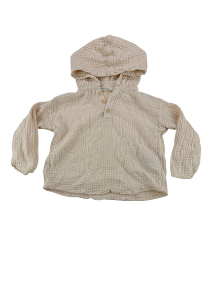 H&M Cream Muslin Hoodie Size 2T