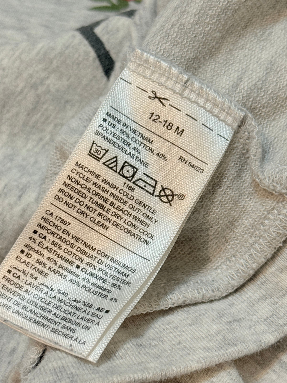 Old Navy Gray Love Is All Around Sweatshirt 12-18M