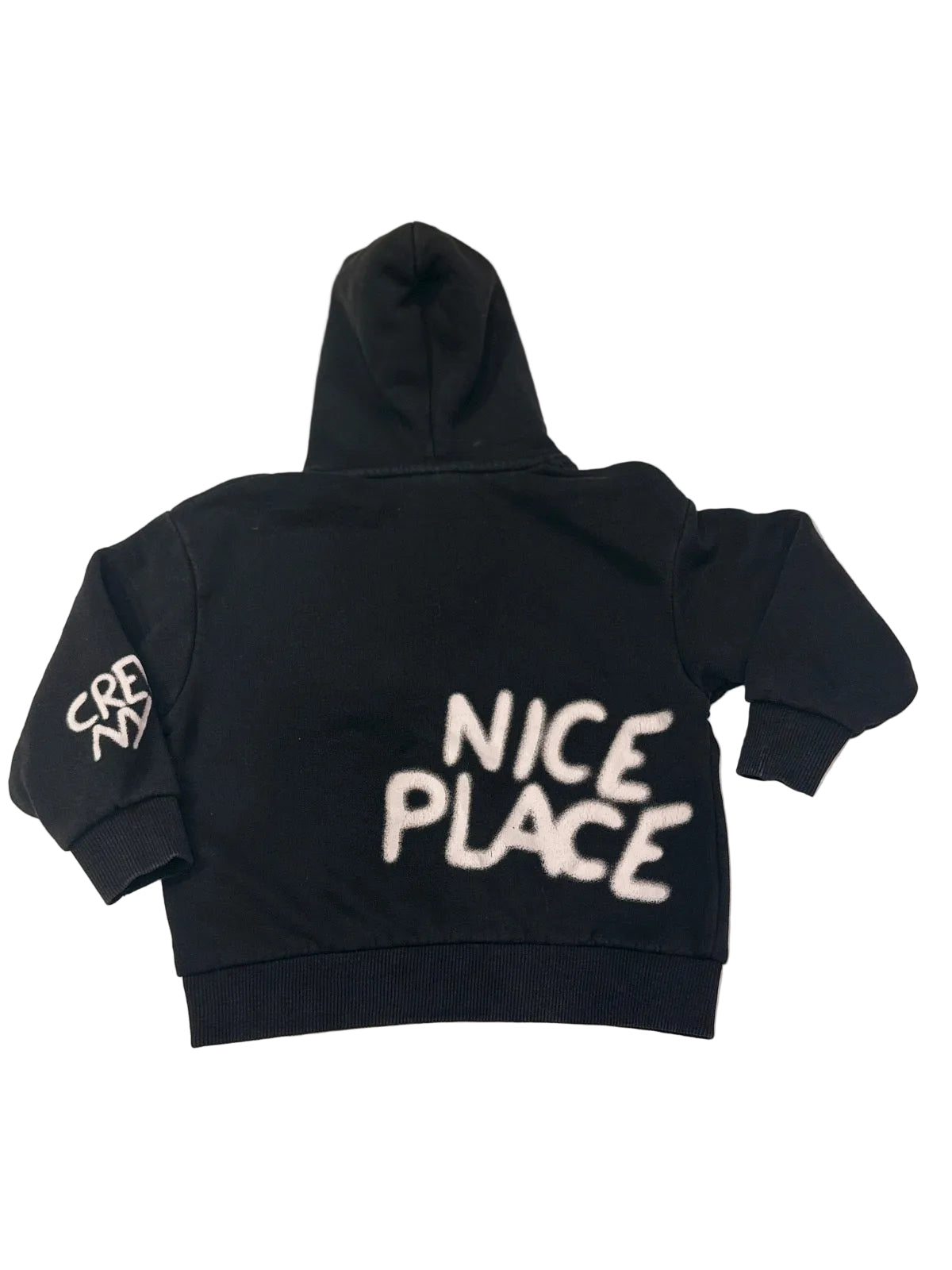 Zara Graffiti Print Black Hoodie Size 7