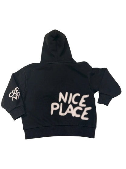 Zara Graffiti Print Black Hoodie Size 7