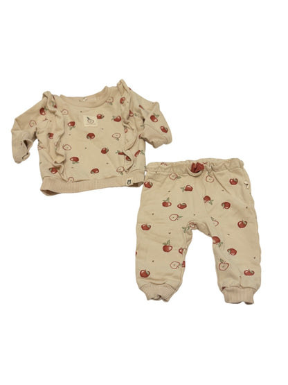 Rabbit + Bear Apple Print Set 3-6M