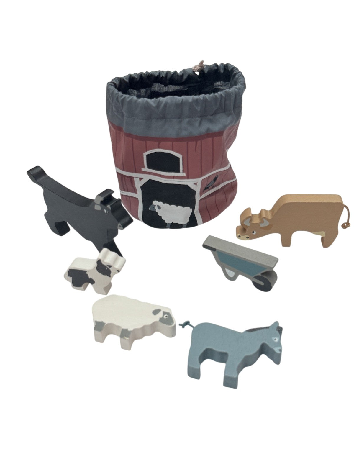 Tender Leaf Toys Wooden Farm Animals Barn Bag