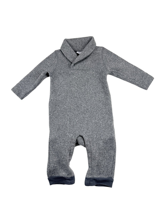 Old Navy Gray Shawl Collar Romper 6-12M