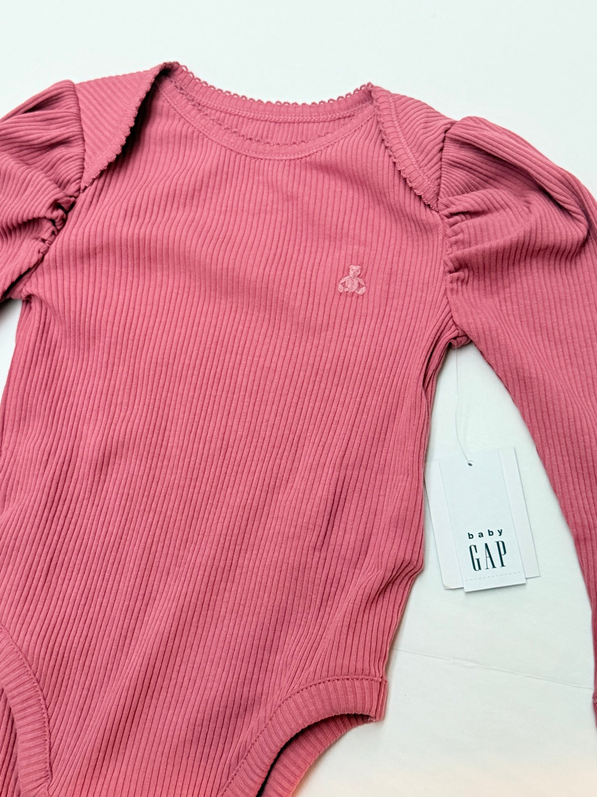 NWT - Baby Gap Pink Ribbed Bodysuit 18-24M