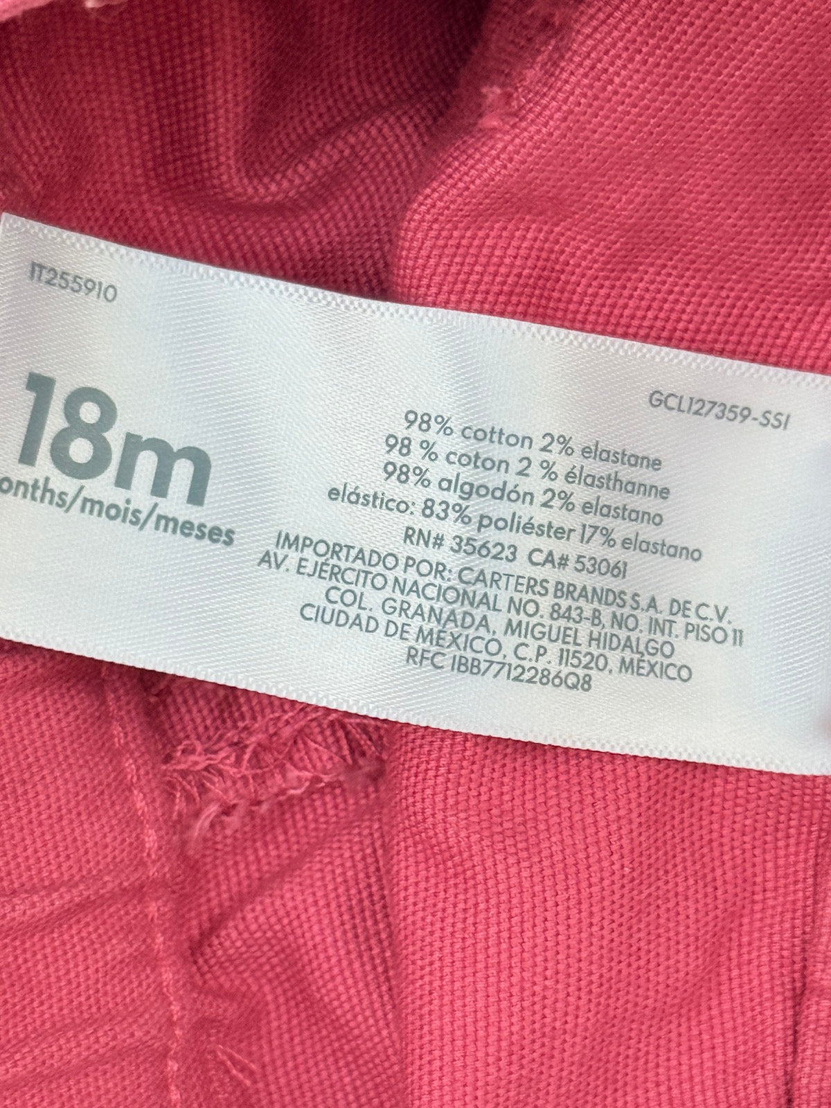 Carter's Pink Pull-On Jeggings 18M