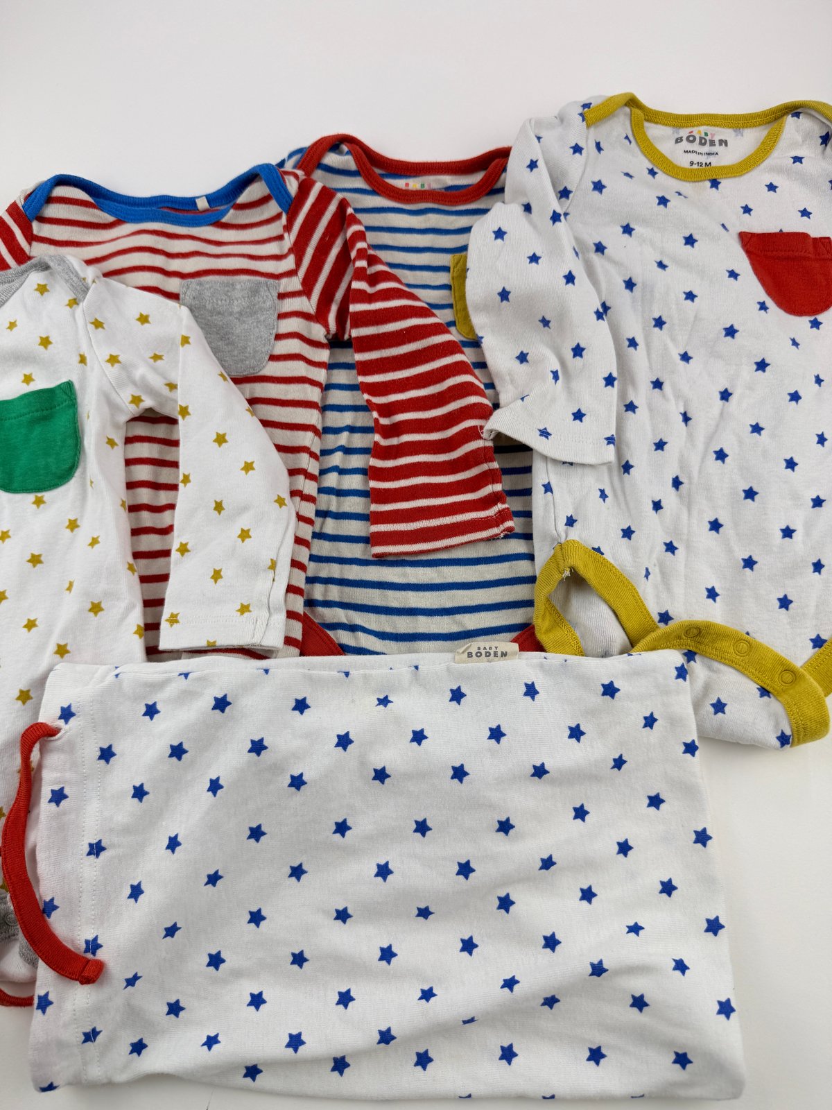 Baby Boden 4-Pack Long Sleeve Bodysuits 9-12M