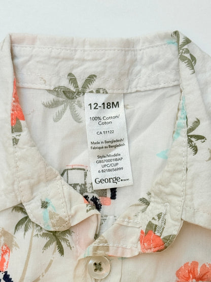 George Tropical Print Button-Up Shirt 12-18M