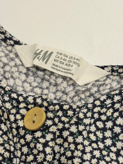 H&M Floral Daisy Button Dress Size 3-4Y