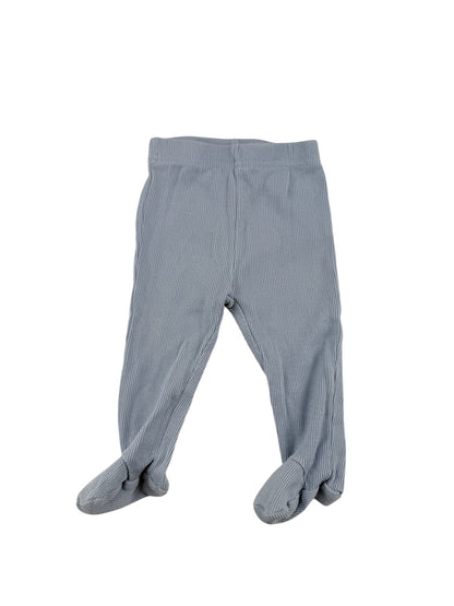 Chick Pea Blue Ribbed Footed Pants 3-6M
