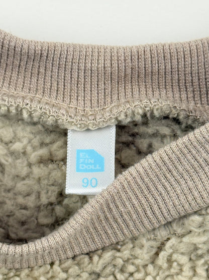ElFINDoll Beige Sherpa Monster Sweatshirt Size 2T