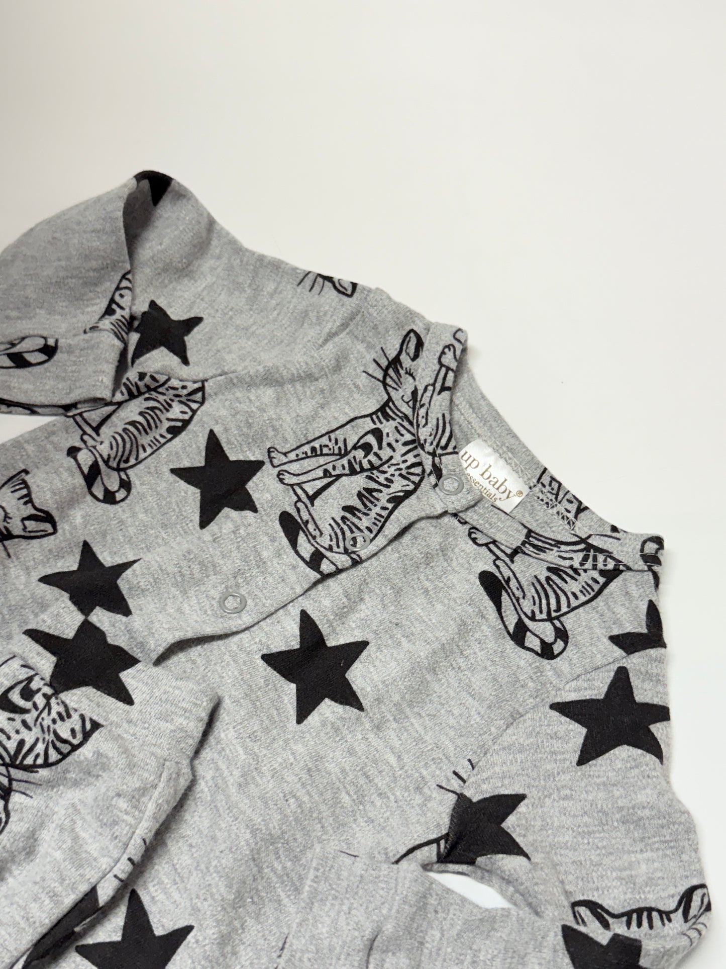 Up Baby Cat Print Sleeper, 3–6M