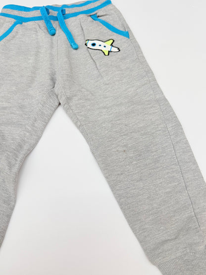 Percey Airplane Print Gray Joggers Size 3T