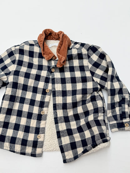 Zara Plaid Sherpa-Lined Jacket 18M