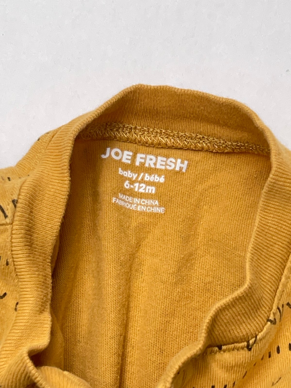 Joe Fresh Mustard Henley Romper 6-12M