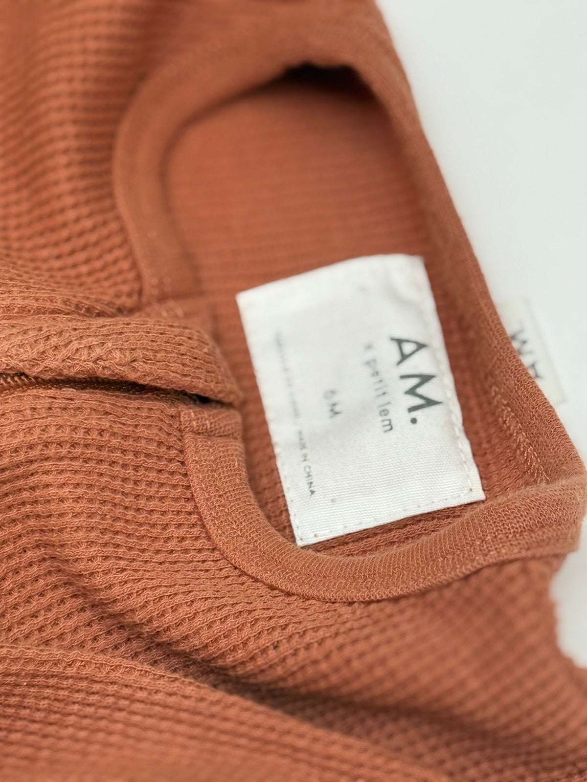 AM x Petit Lem Waffle Romper 6M