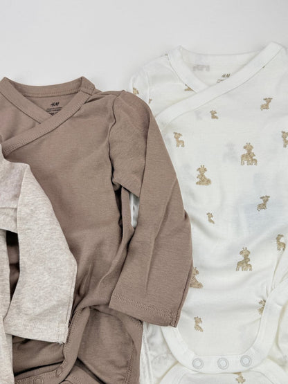 H&M Wrap Bodysuit 3-Pack Size 4-6M