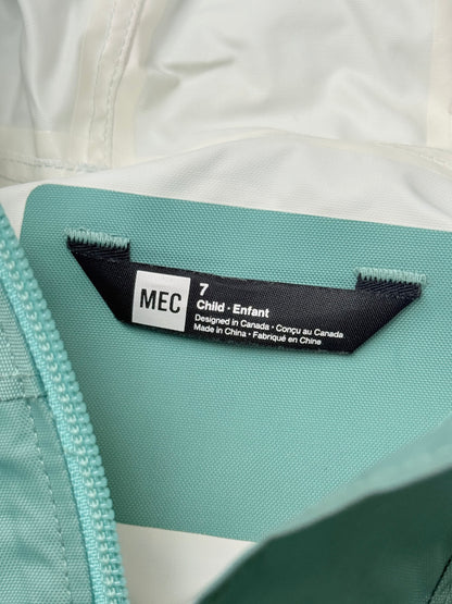 MEC Colorblock Rain Jacket Kids Size 7