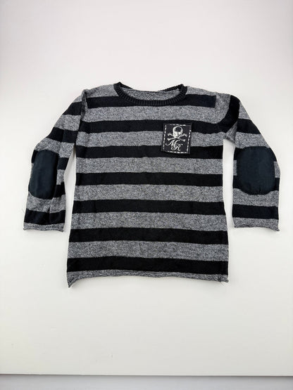 Striped Skull Patch Sweater