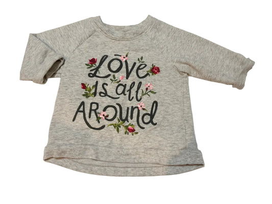 Old Navy Gray Love Is All Around Sweatshirt 12-18M