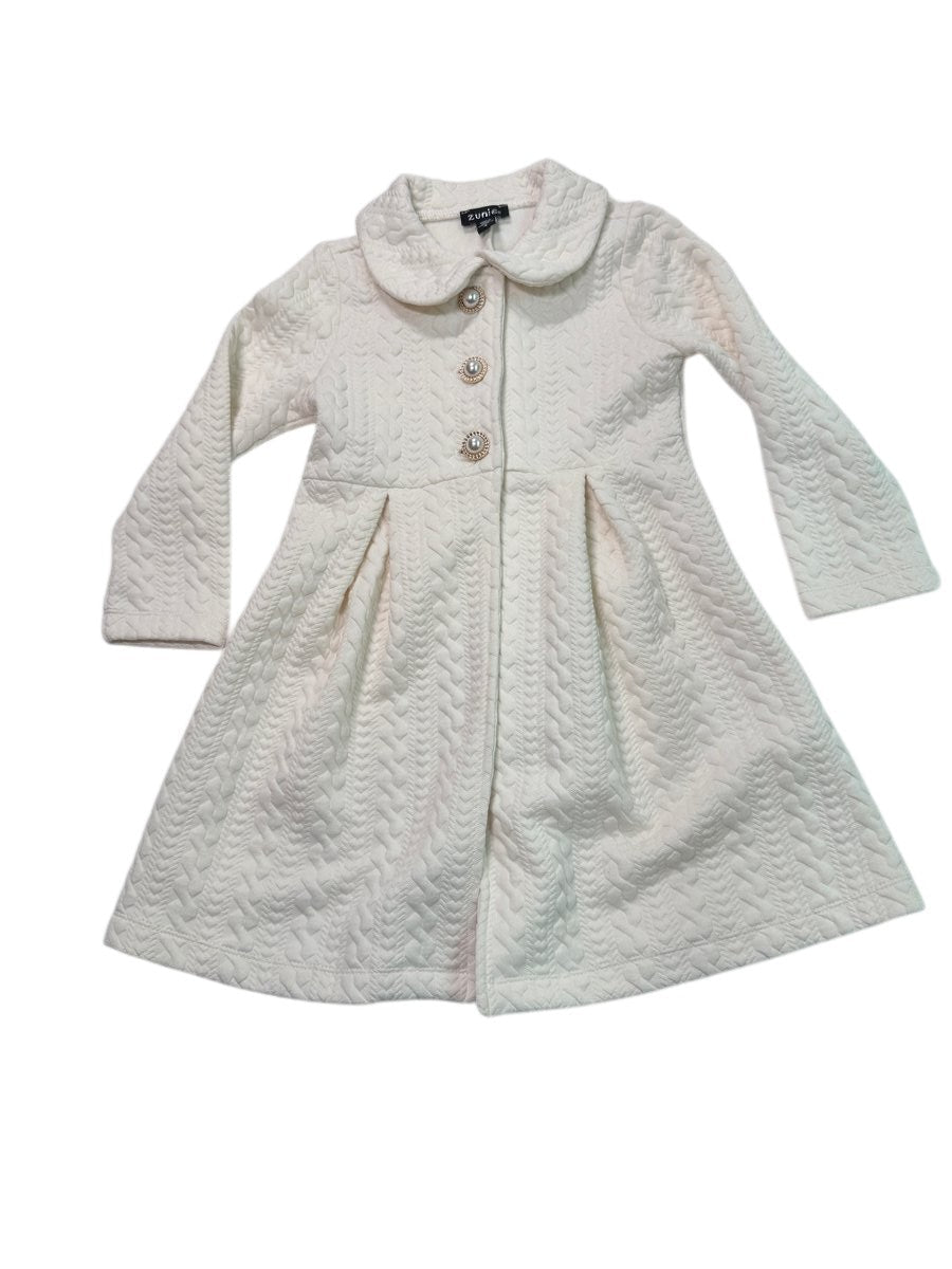 Zunie Cream Textured Coat Size 4