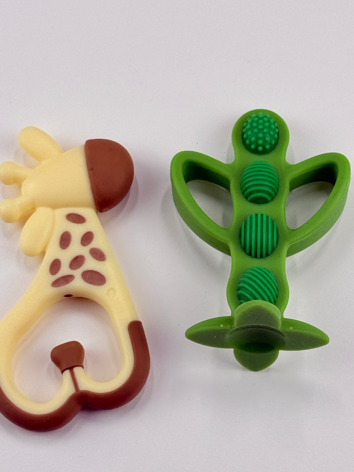 Giraffe and Peapod Silicone Teethers Set of 2