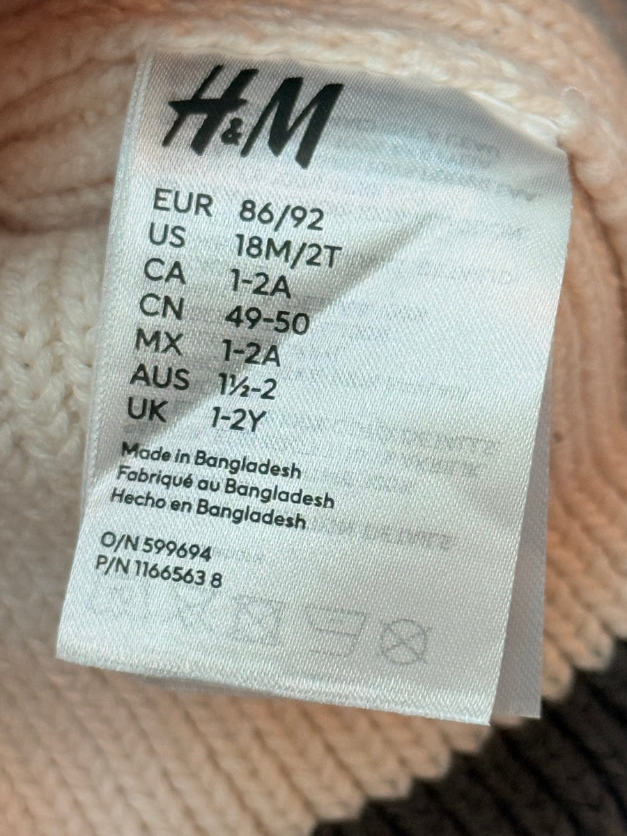 H&M Cream Pom Pom Beanie Hat 18M/2T