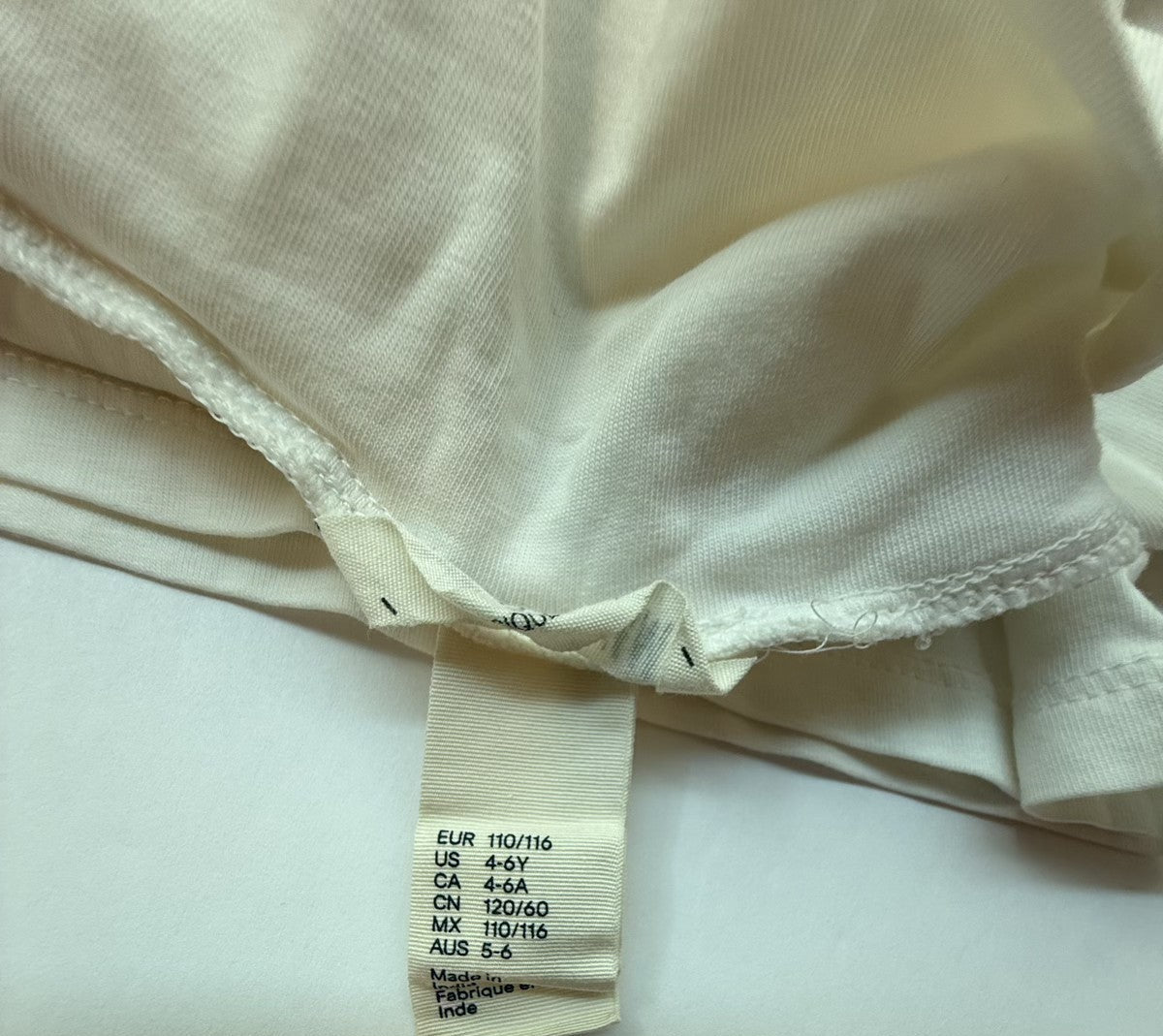 H&M White Turtleneck Long Sleeve Top 4-6Y