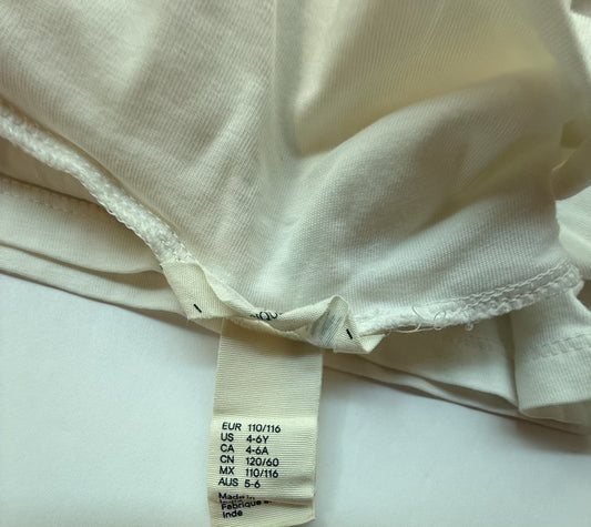 H&M White Turtleneck Long Sleeve Top 4-6Y